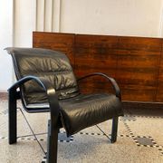 Pair of "Polhem" armchairs in leather by Tord Björklund for IKEA 1980.