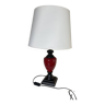 Grande Lampe à Poser en Bois Rouge et Noire - Salon ou chambre table de chevet