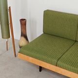 Jitona Sobeslav 1970s Green Fabric Folding Sofa