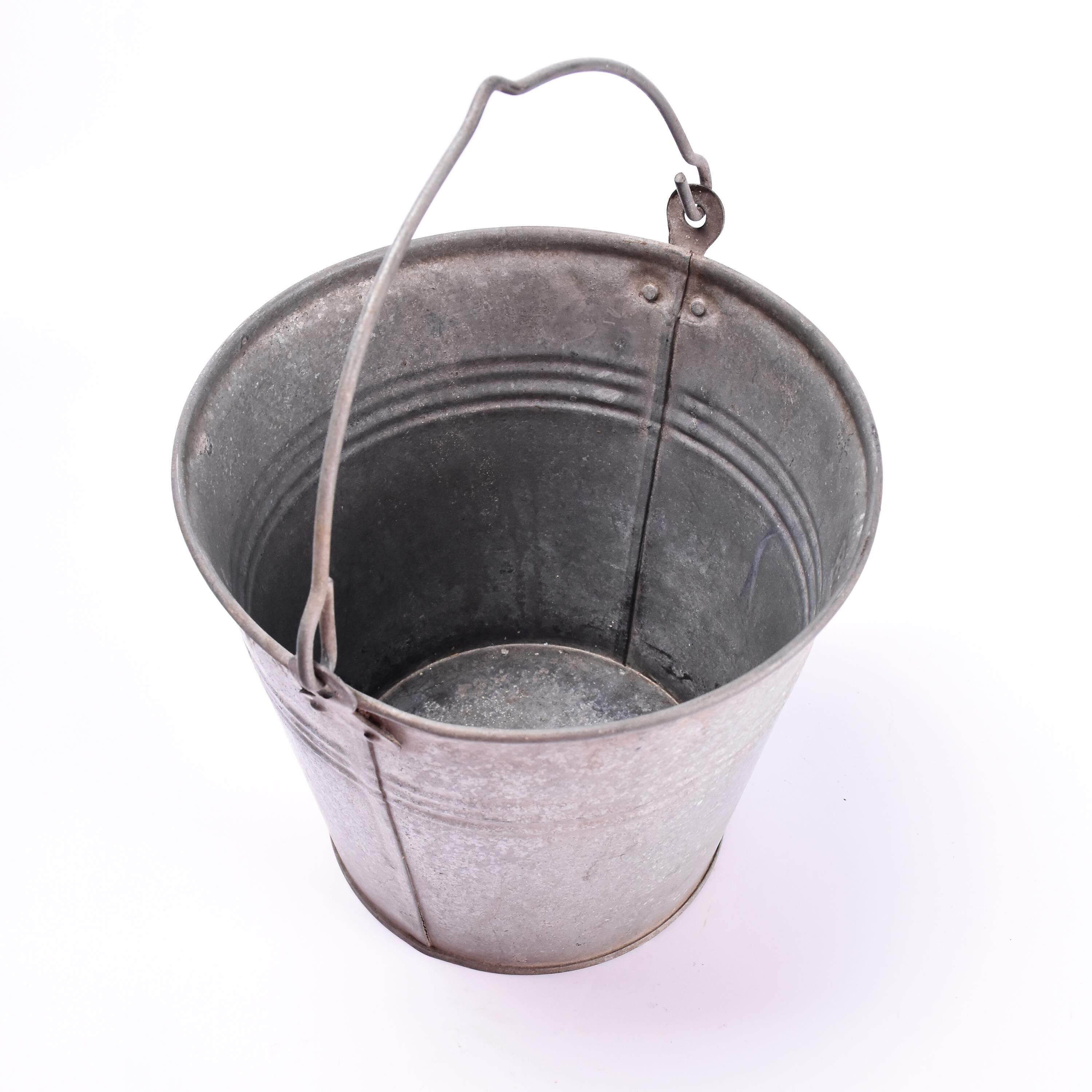Vintage zinc bucket  flower pot