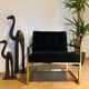 Fauteuil velours & or monoplace