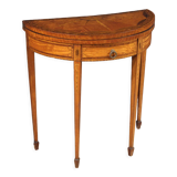 Inlaid half-moon side table in Louis XVI style