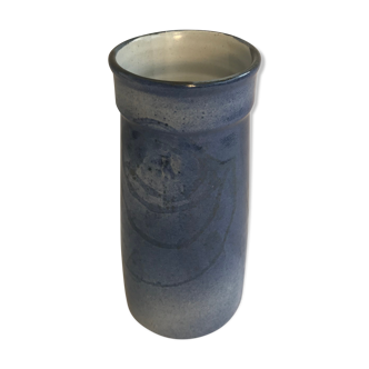 Old roll vase in blue sandstone