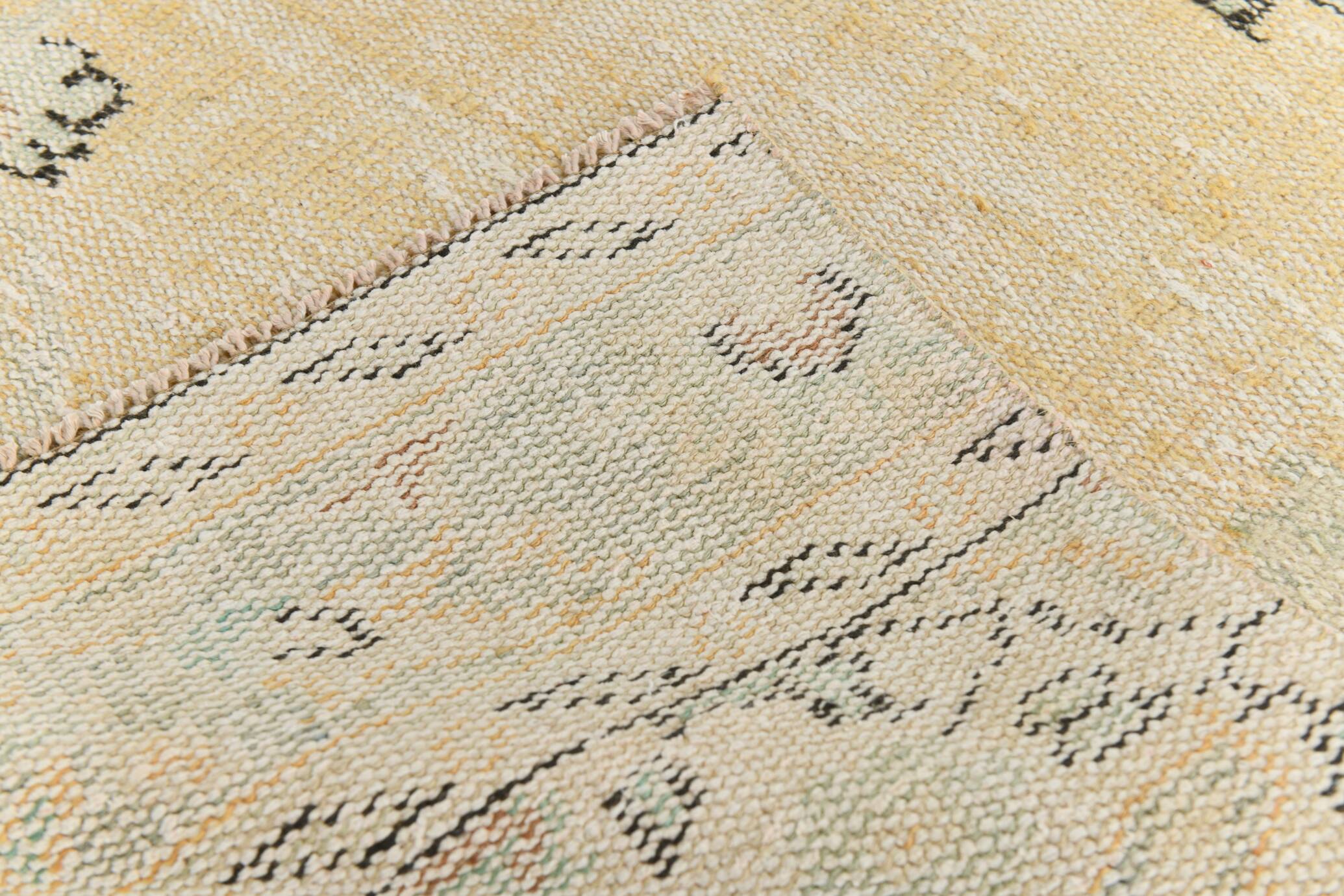 3x9 Beige & Yellow Turkish Vintage Runner Rug, 80x281Cm SK 23538