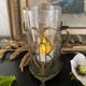 Antique glass and bronze candlestick