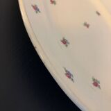 Vintage oval dish in Luneville earthenware with flower patterns