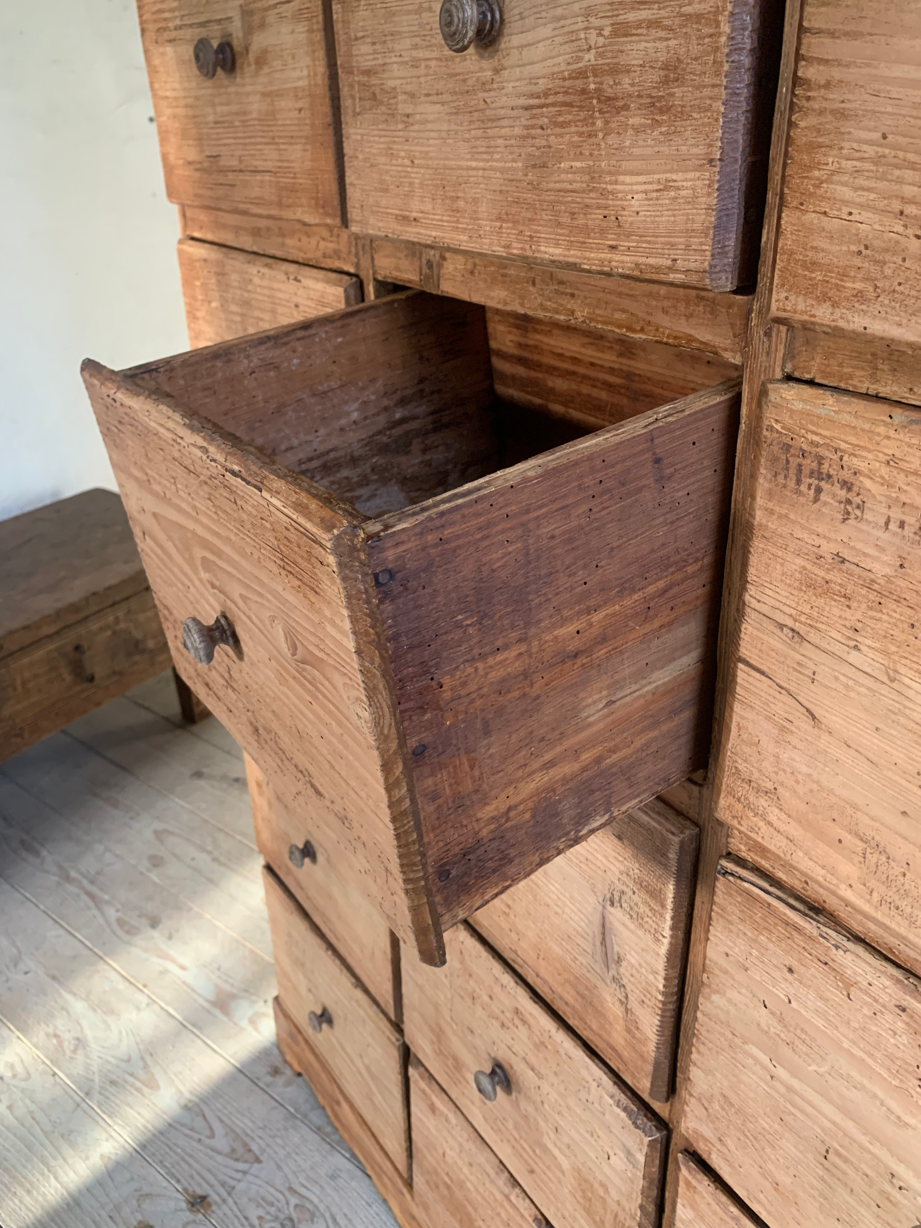 Vintage workshop haberdashery chest of drawers