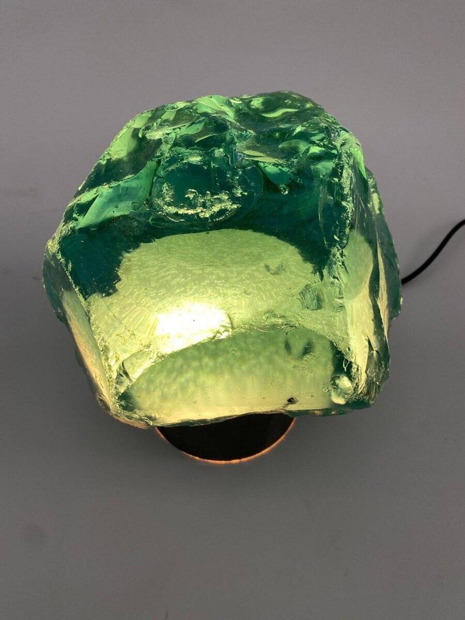 Vintage Table Lamp in Saint Gobain Glass in the style of Max Ingrand, 1960s