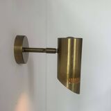 Vintage adjustable wall light, solid perforated brass, France 1960