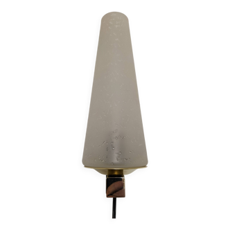 Glass and brass wall light by Maison Arlus, France circa 1950.