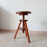 Vintage screw stool in solid oak