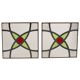 Art Deco Geometric Stained Glass Window 25x25cm