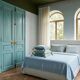 Silk velvet cushion with pom poms | Light blue Sifnos