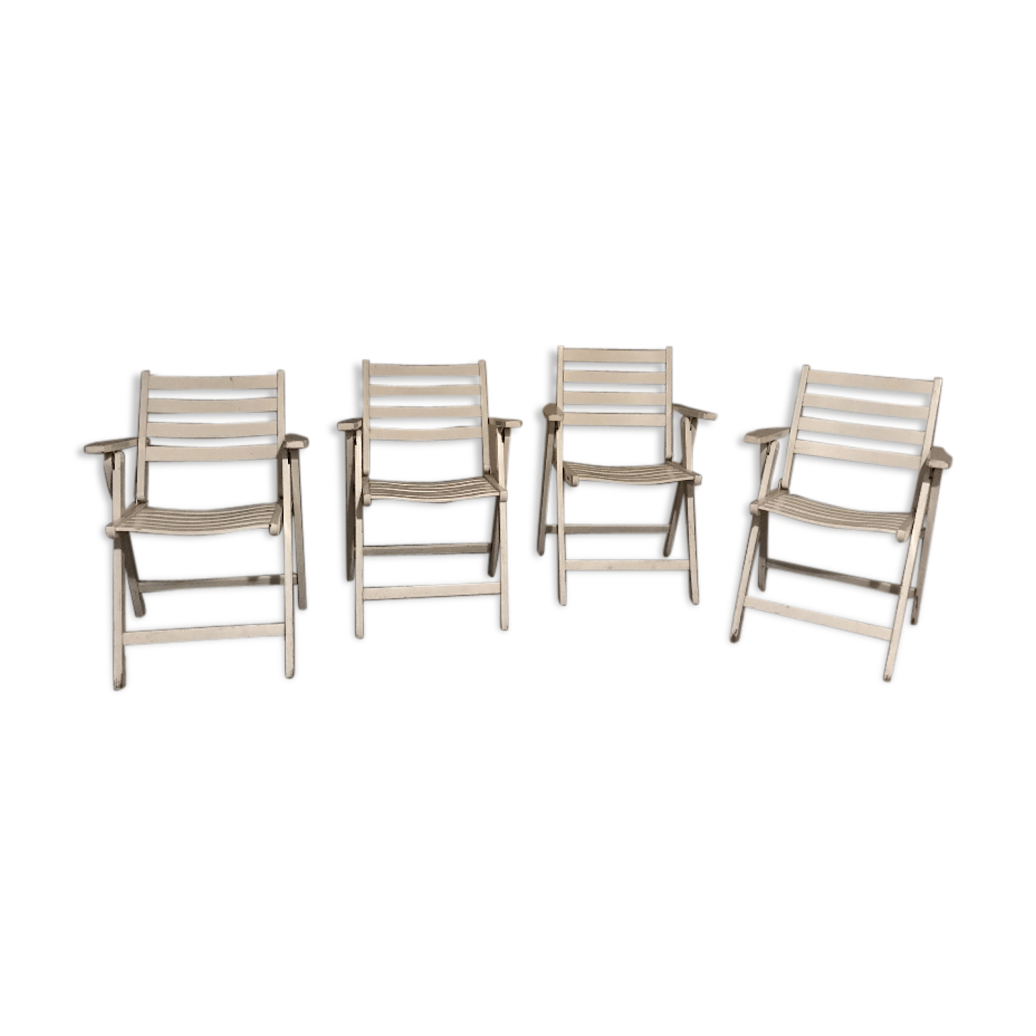 Garden white wood armchairs