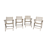 Fauteuils de jardin en bois blanc