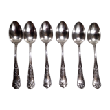 6 silver metal coffee spoons