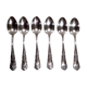 6 silver metal coffee spoons