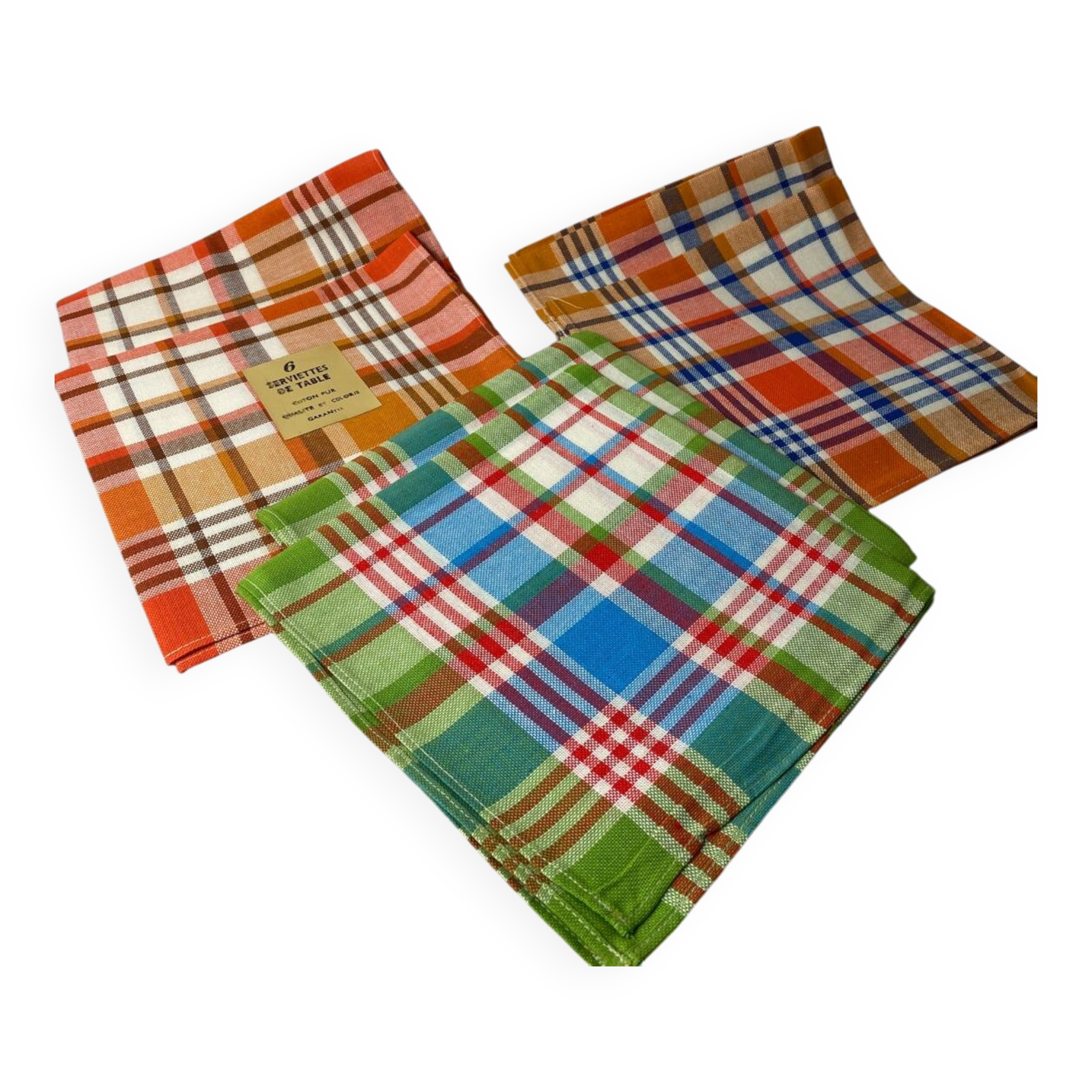 Serviettes de tables pur coton neuves vintage