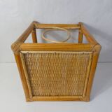 Vintage rattan sofa side table