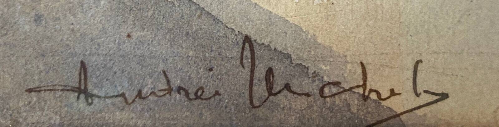 Painting "Bouquiniste - Quais de Seine" Paris Watercolor circa 1950 signed + frame