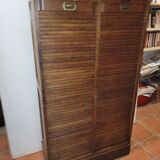 Old double curtained oak filing cabinet