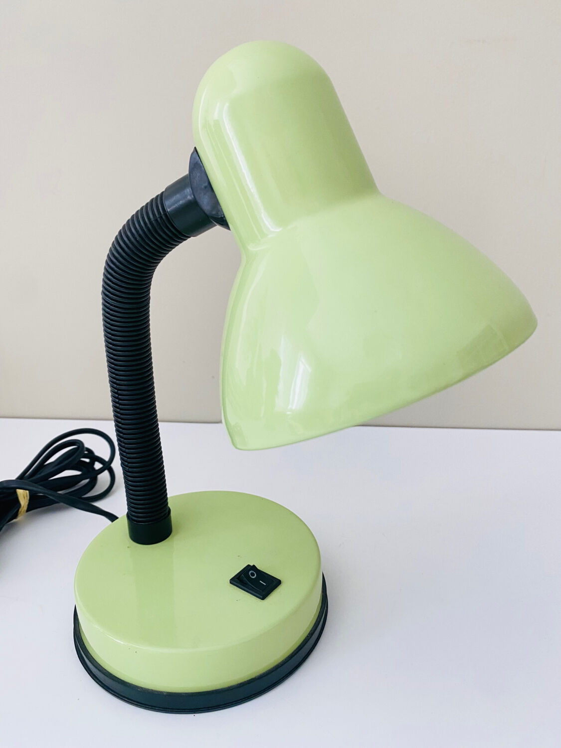 Vintage lacquered metal table lamp