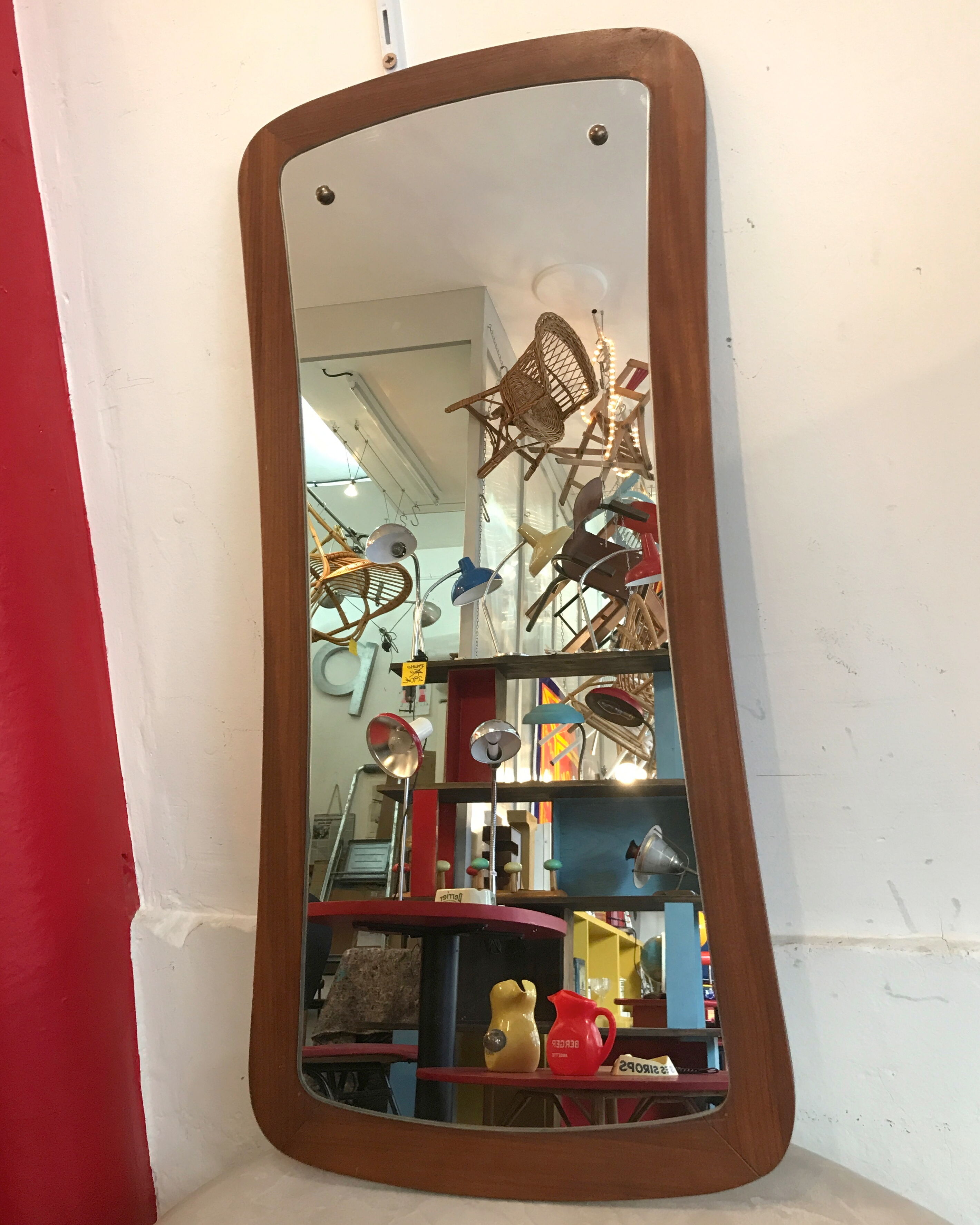 Scandinavian teak mirror