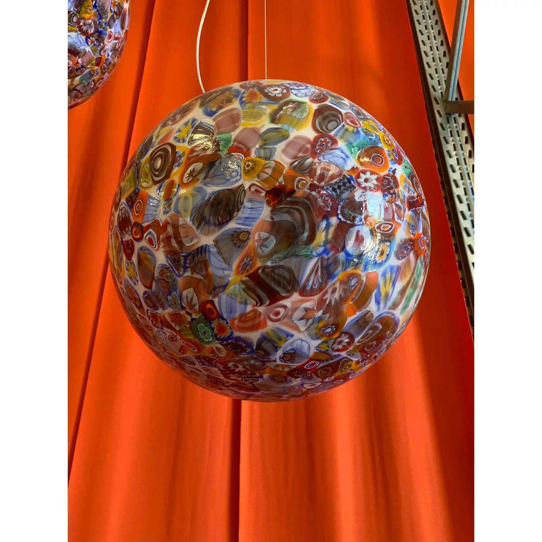 Contemporary Murrine Sphere in Murano Style Glass with Multicoloured Murrine