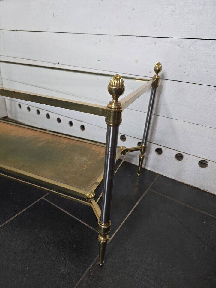 Brass living room table and glass top