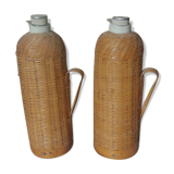 Paire de thermos osier