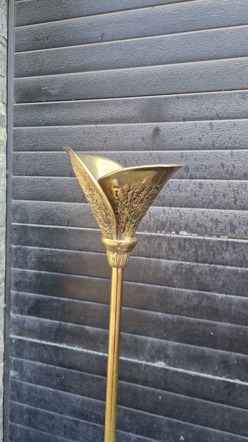 Flower floor lamp bronze sculpture 70's 80's