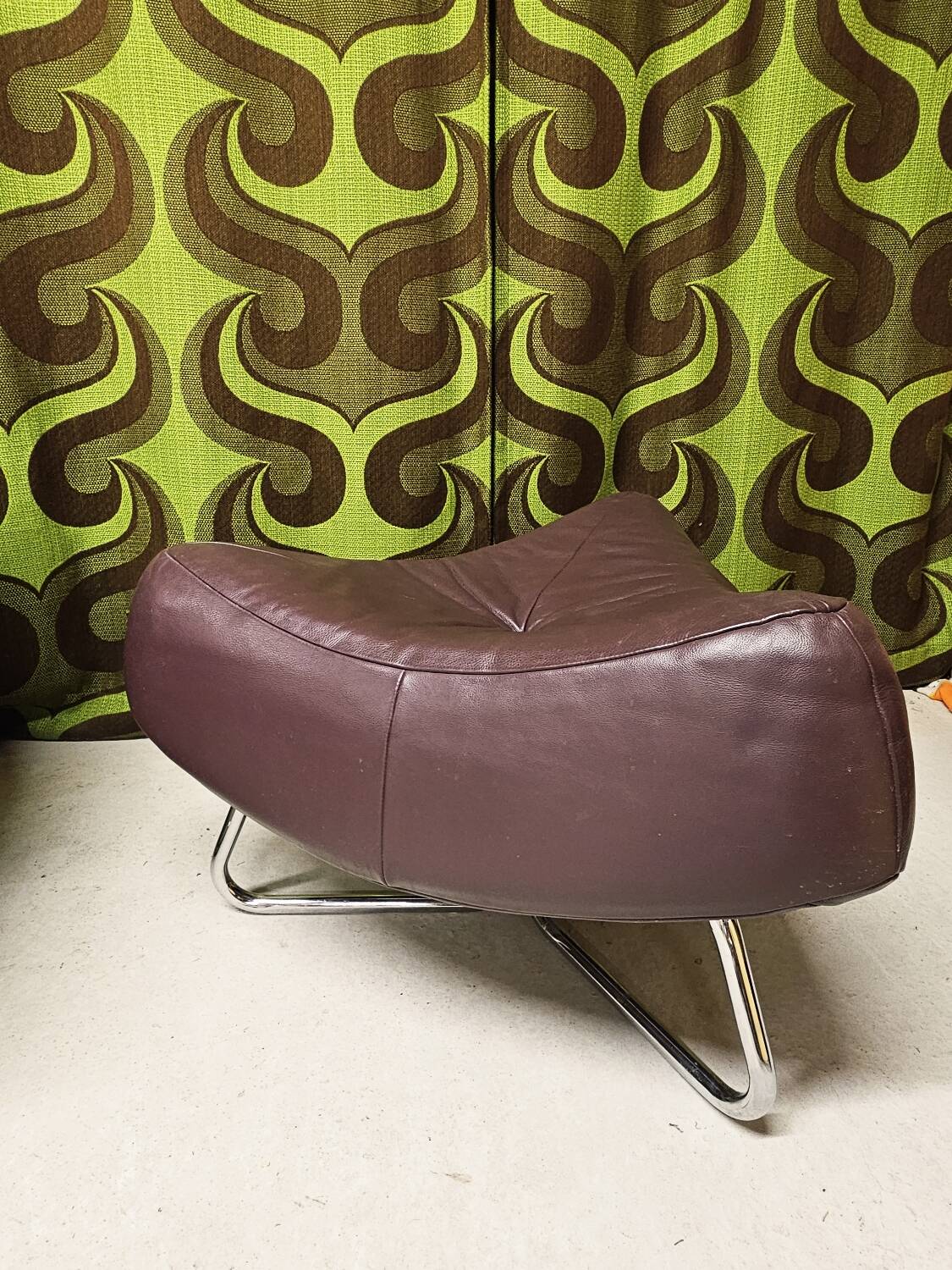 Chili leather armchair with ottoman by Paul Falkenberg