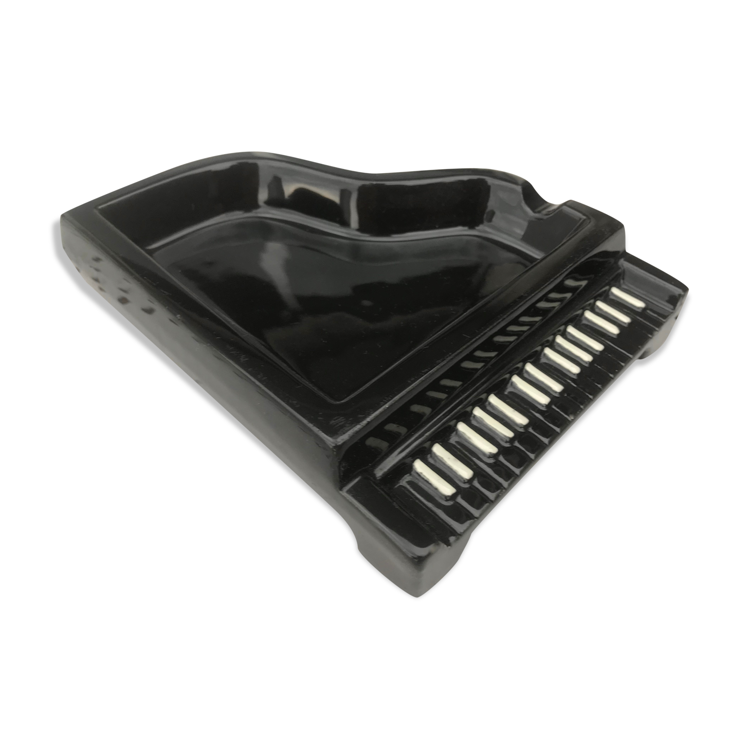Old ceramic piano ashtray