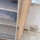 XXL 3m pine and oak display cabinet with glass doors