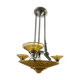 Art Deco chandelier with 3 small cups