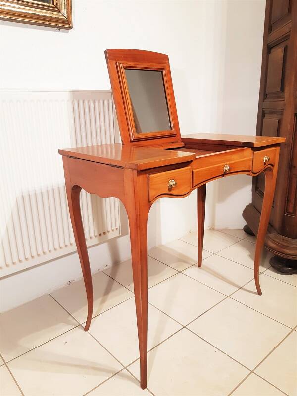 Louis XV style hairdresser in cherry wood from the 1950s.