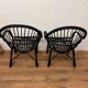 Paire de fauteuils en rotin vintage