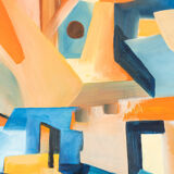 Cubistic painting, acrylic on hardboard, 95 x 75cm