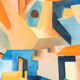 Cubistic painting, acrylic on hardboard, 95 x 75cm