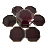 Coffret de 6 dessous de verres lancel 80's