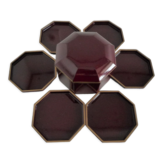 Coffret de 6 dessous de verres lancel 80's