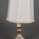 Louis XIV style 19th century silver or silver metal lamp with white lampshade