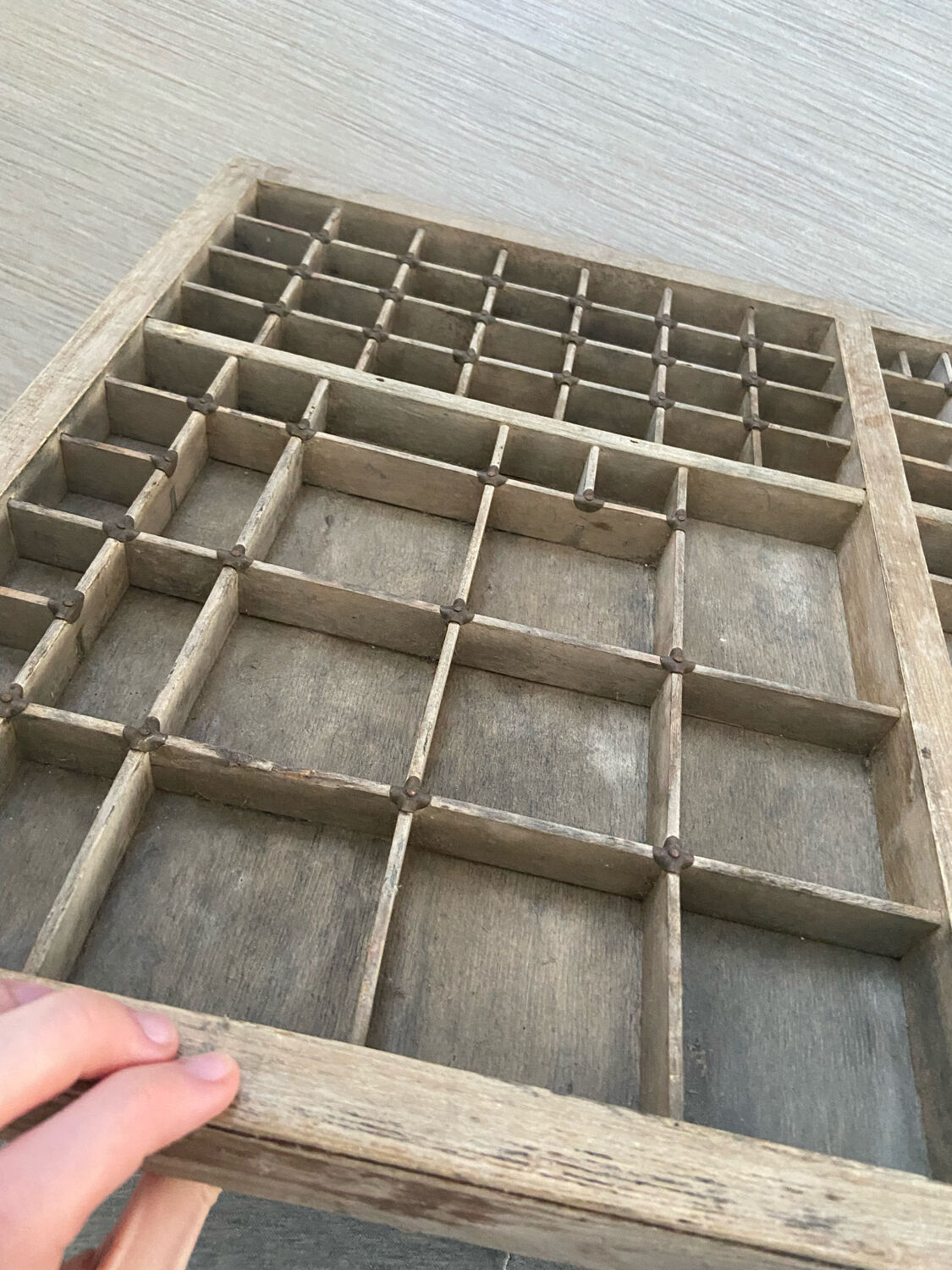 Industrial antique printer drawer