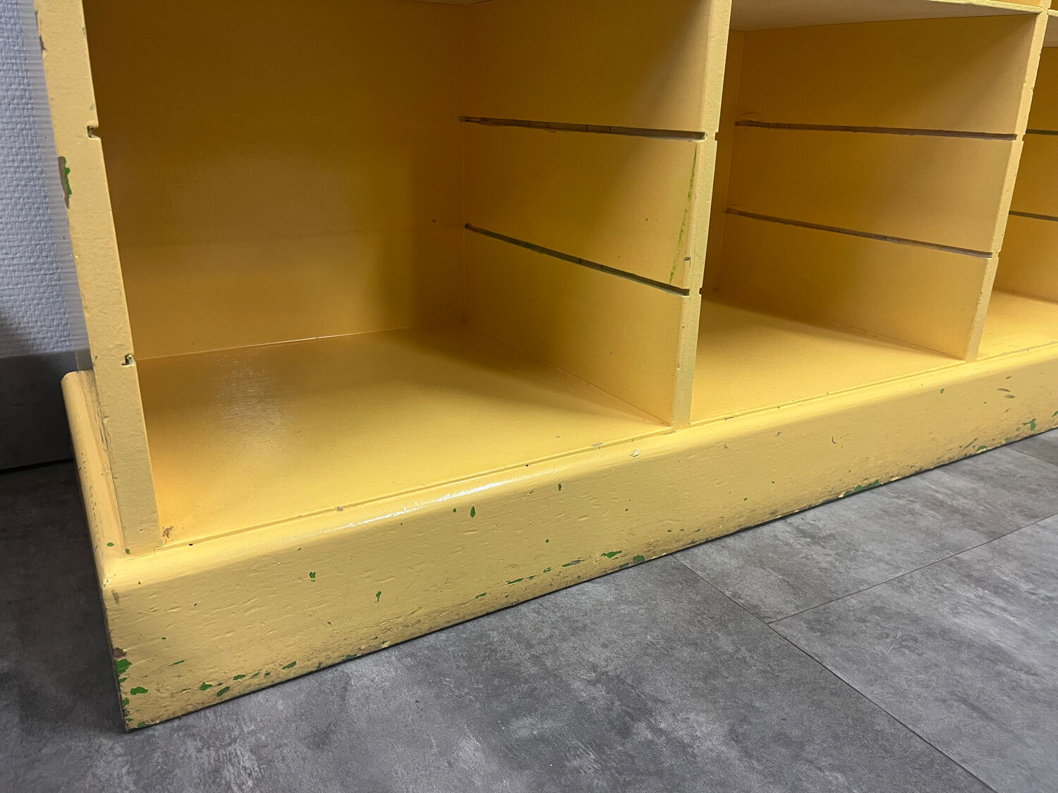 Old workshop furniture / wooden locker / sorting furniture / counter