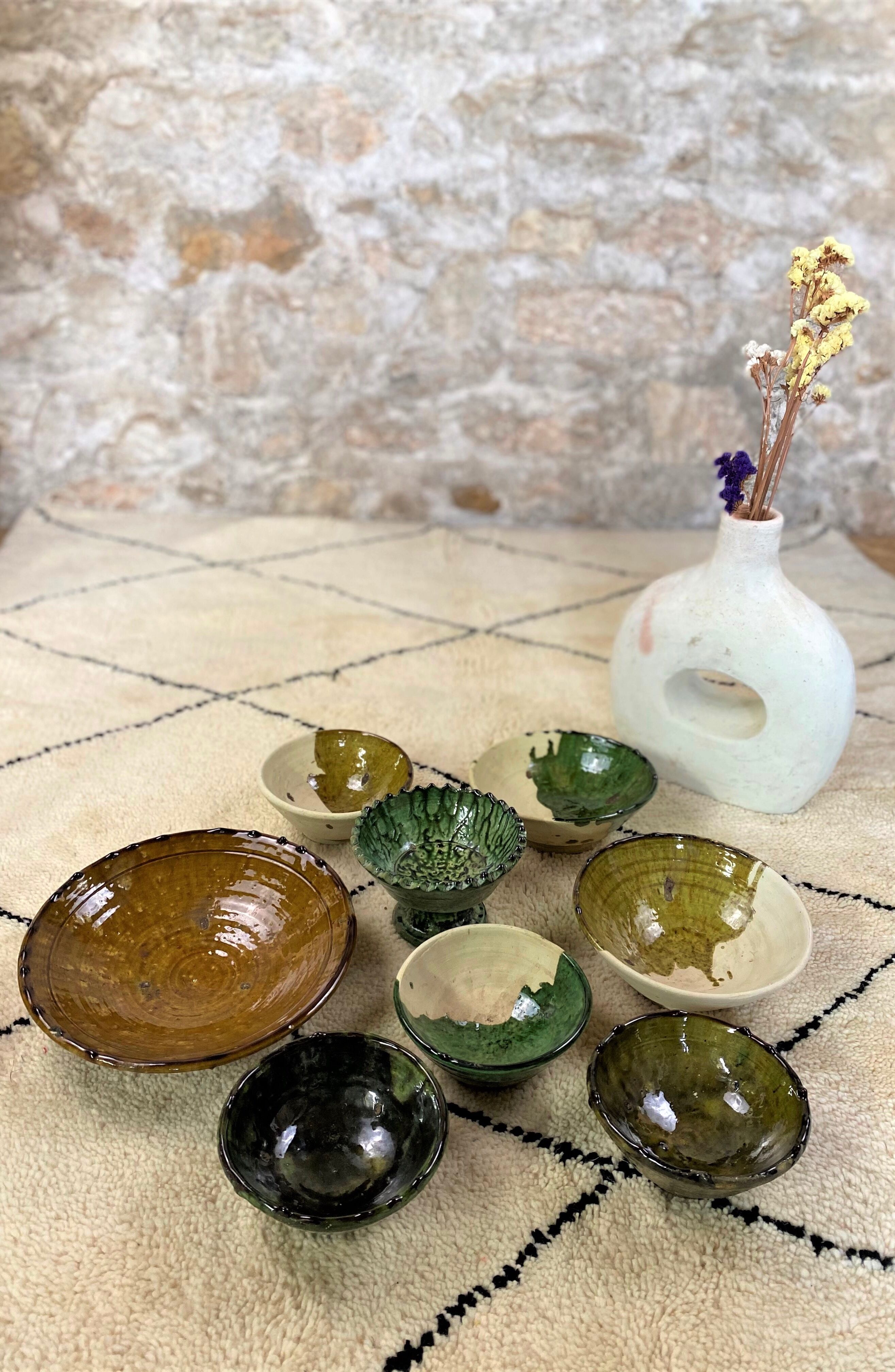 Two-tone enamelled terracotta bowl