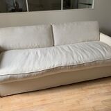Convertible armchair linen wrinkled calvi