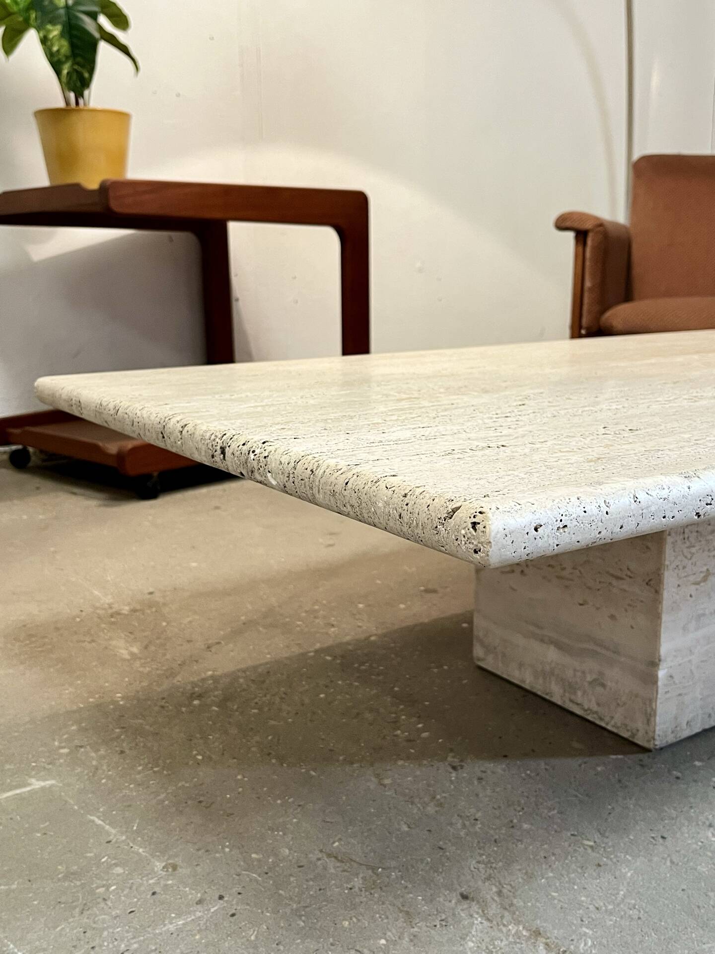 1970s travertine coffee table