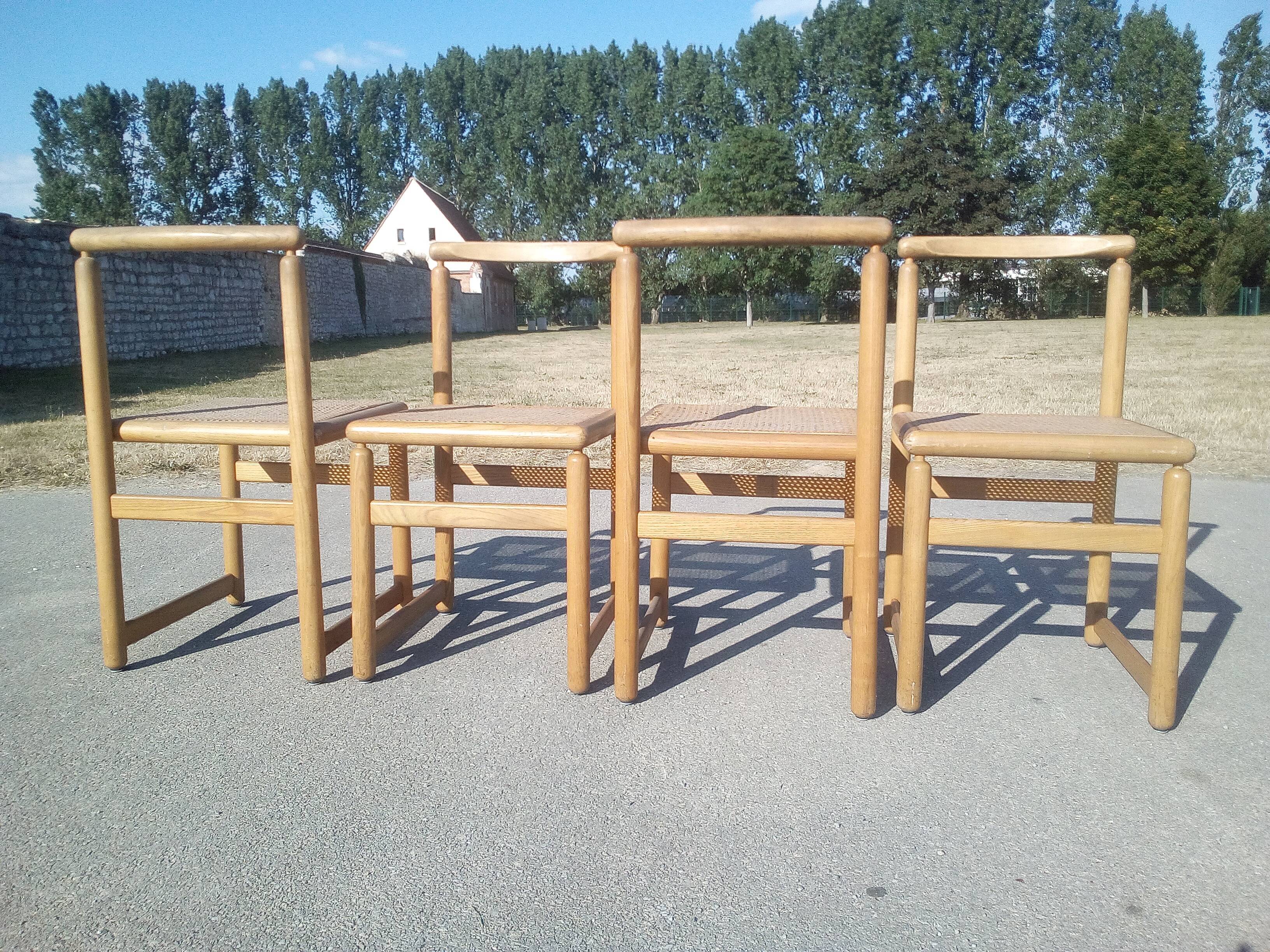 Series of 4 chairs with new canning