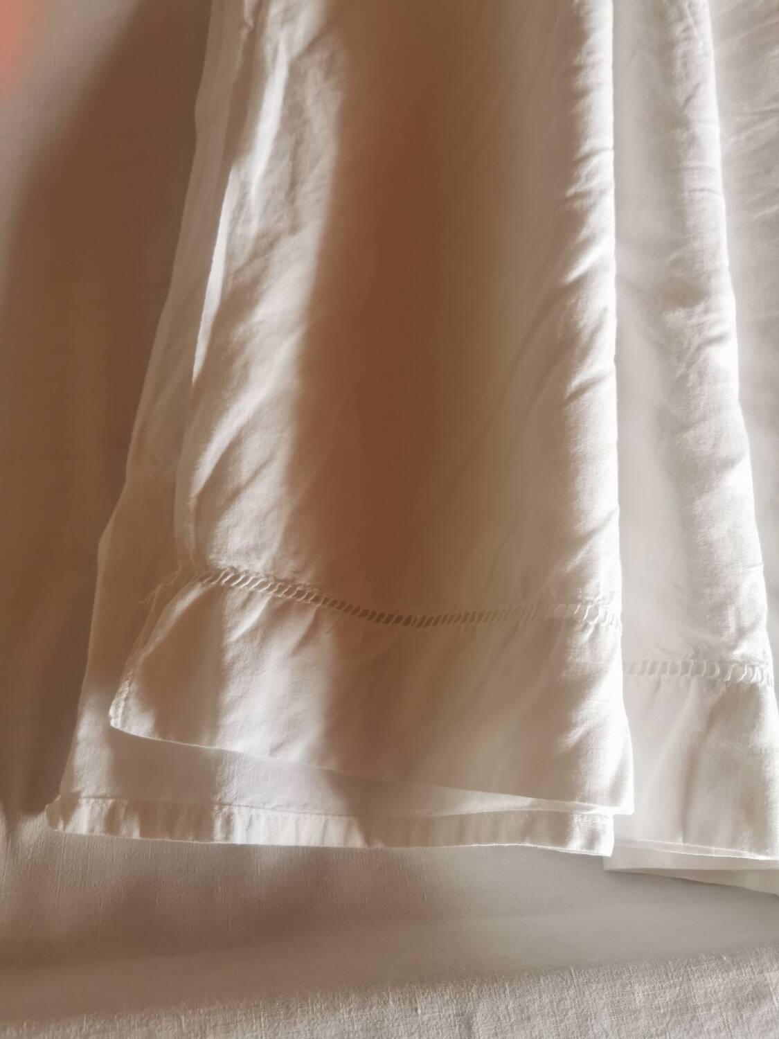 Old large monogrammed sheet hand-embroidered.