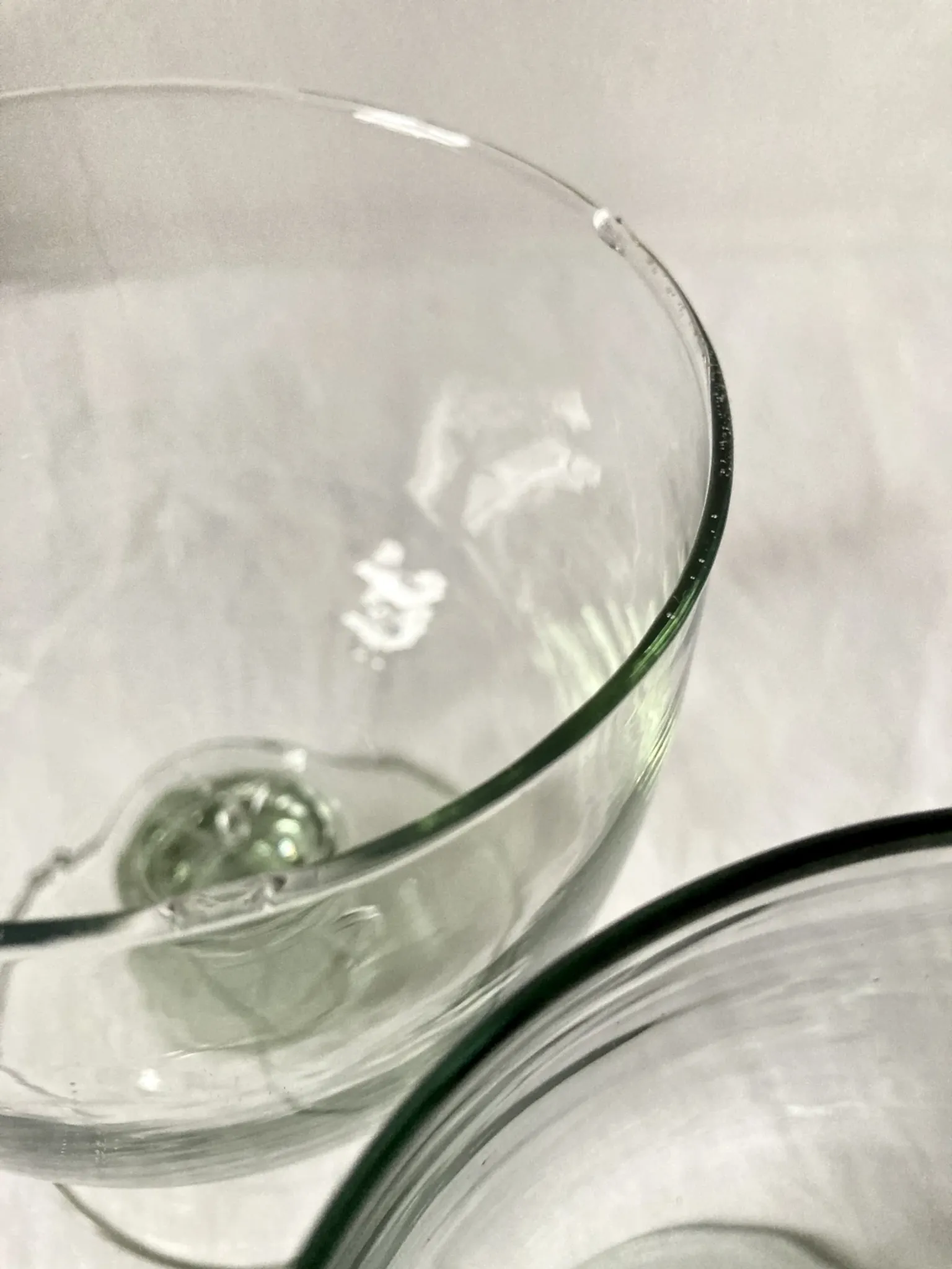 Pair of hand-blown glass goblets